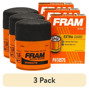 (3 pack) FRAM Extra Guard Oil Filter, PH10575, 10K Miles, Replacement Oil Filter Fits Select Vehicles