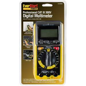 EverStart Professional Automotive 300 Volt Digital LCD Multimeter, 10709WDI, New, 5.5 in.