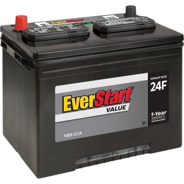 EverStart Value Lead Acid Automotive Battery, Group Size 24F 12 Volt, 585 CCA