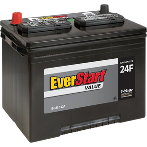 EverStart Value Lead Acid Automotive Battery, Group Size 24F 12 Volt, 585 CCA