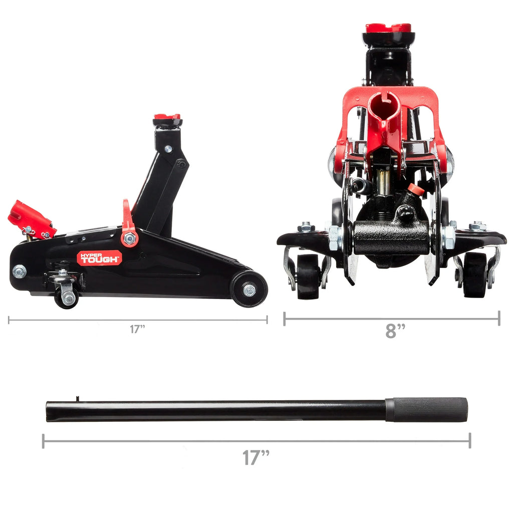 Hyper Tough T82011W Trolley Jack, 2 Ton Black and Red