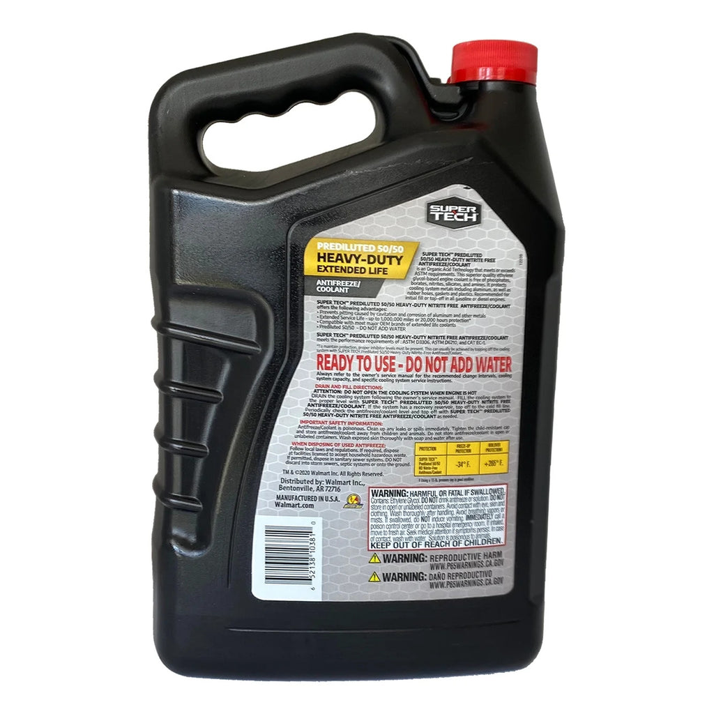 Super Tech Prediluted 5050 Heavy-Duty Extended Life AntifreezeCoolant, 1 Gallon