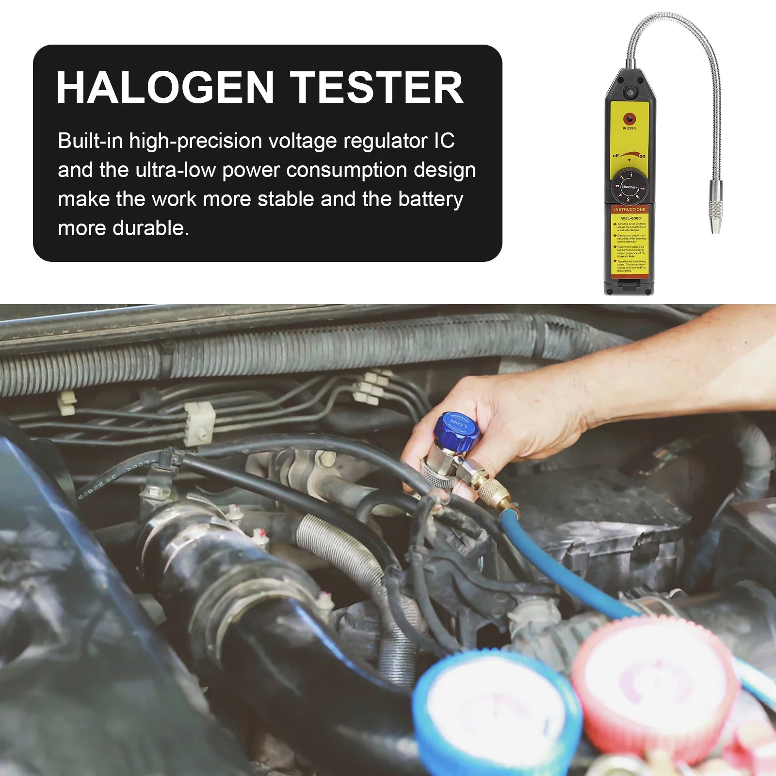 YSNOOWE Air Conditioner Leak Test Kit Abs Color Yellow For Maintenance 1Set