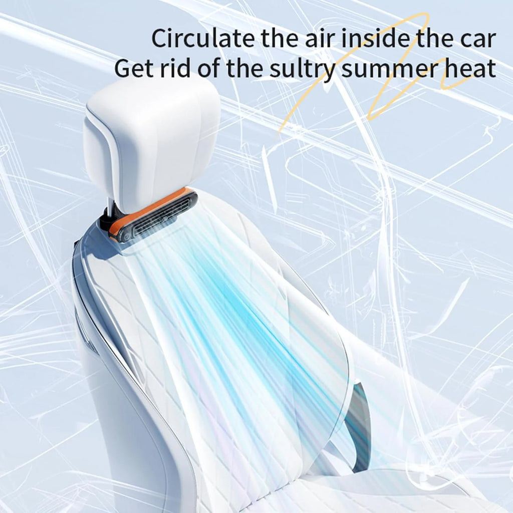 Wiher Car Seat Cooling Fan, USB Car Headrest Fan with Elastic Belt&3 Wind Speeds,Suitable for Car RV SUVs Trucks and Kids, Blows Out Cool Air (Brown)